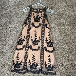 altar’d state coco camille black nude halter lace dress